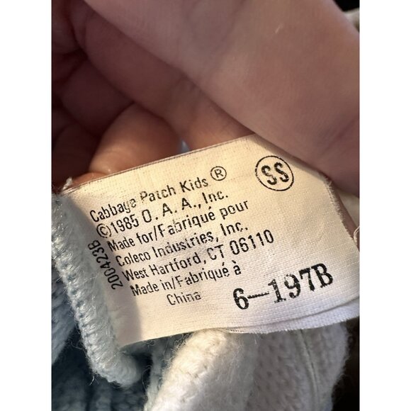 CPK Cabbage Patch Kids Vtg Baby Bean Butt BBB Blue Knit Sleeper Outfit RARE-1 - Picture 11 of 13